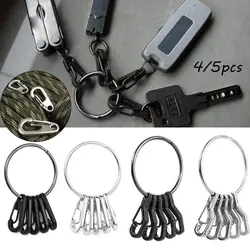Mosquetones y clips de pesca con hebilla resistente negra/plateada