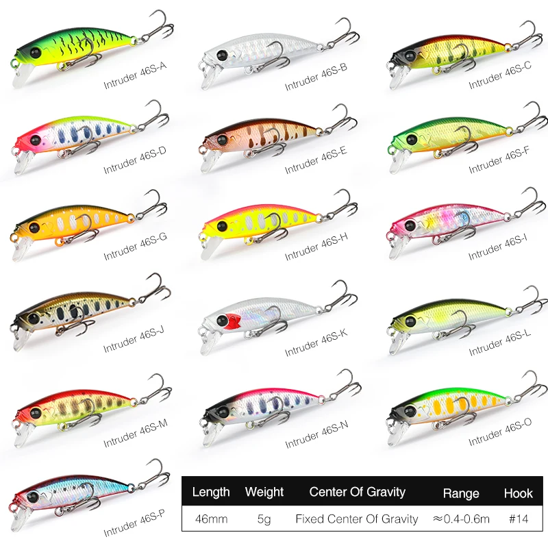 TSURINOYA 46S Minnow Intruder hundimiento 5g 46mm Trucha Pike Perca Rockfish - imagen 5