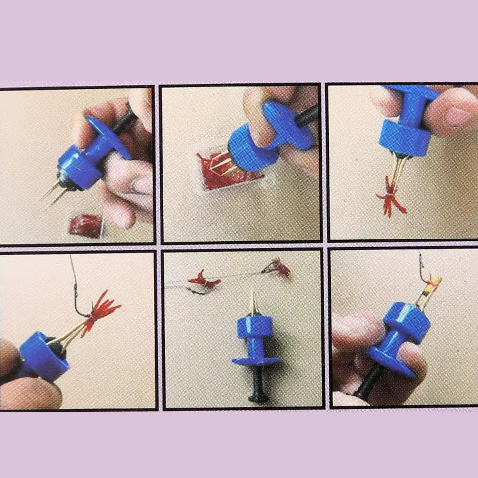 WALK FISH Clip Gusano Sangre – Sujetador elástico para pesca - imagen 3