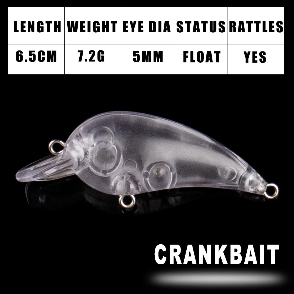 Señuelos Crankbait flotantes sin pintar Dr.Holife para pesca