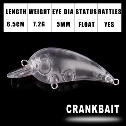 Señuelos Crankbait flotantes sin pintar Dr.Holife para pesca