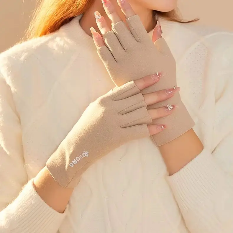 Guantes calefactables gruesos para invierno – medios dedos - imagen 5