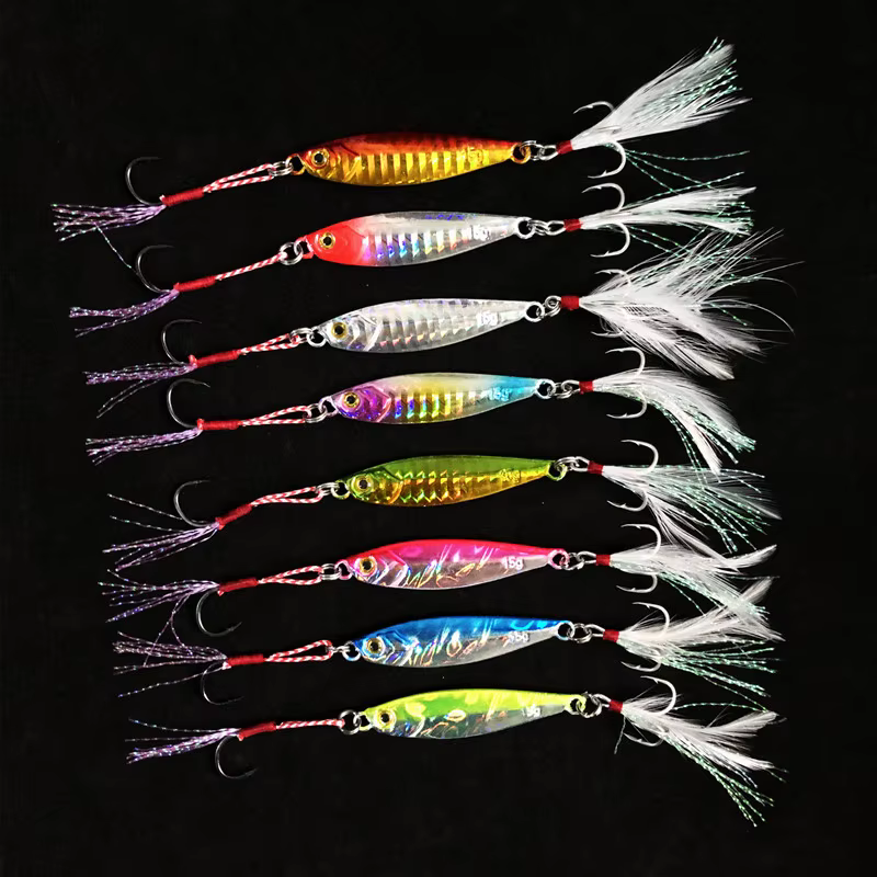 Shore Cast Jig Casting Señuelo lento de metal duro con brillo natural