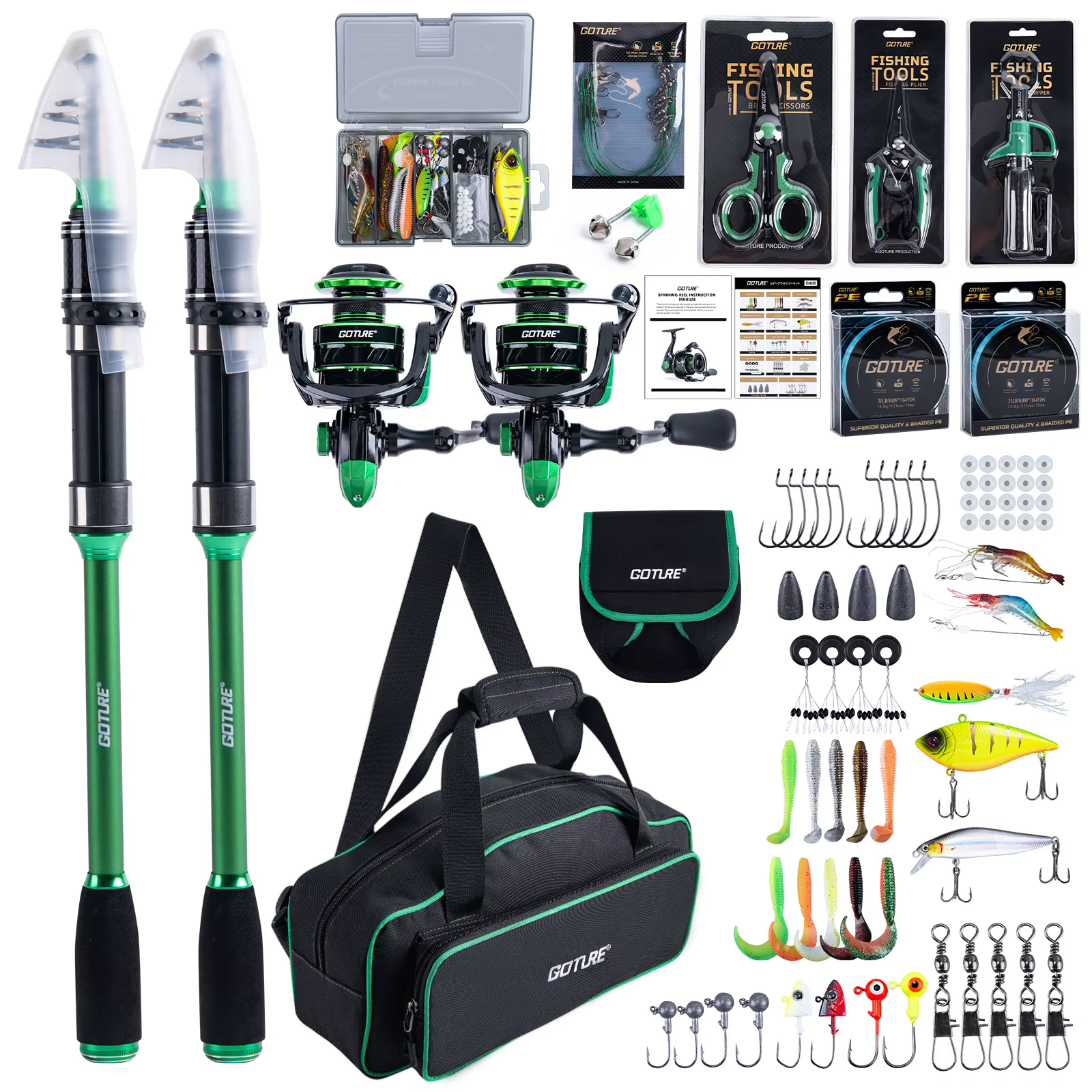 Caña Telescópica Goture con Carrete – Combo Completo para Pesca - imagen 3