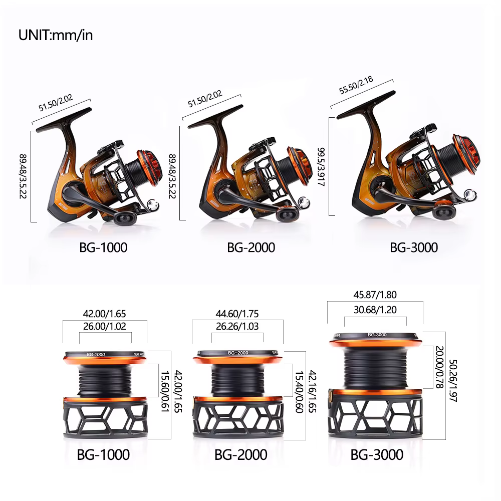 Carrete Spinning BAKAWA 1000-3000 mar y río 5,2:1