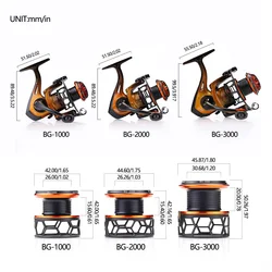 Carrete Spinning BAKAWA 1000-3000 mar y río 5,2:1