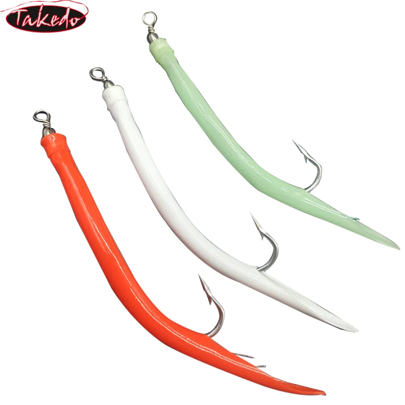 TAKEDO Anzuelos jig head de vástago largo con eslabón giratorio