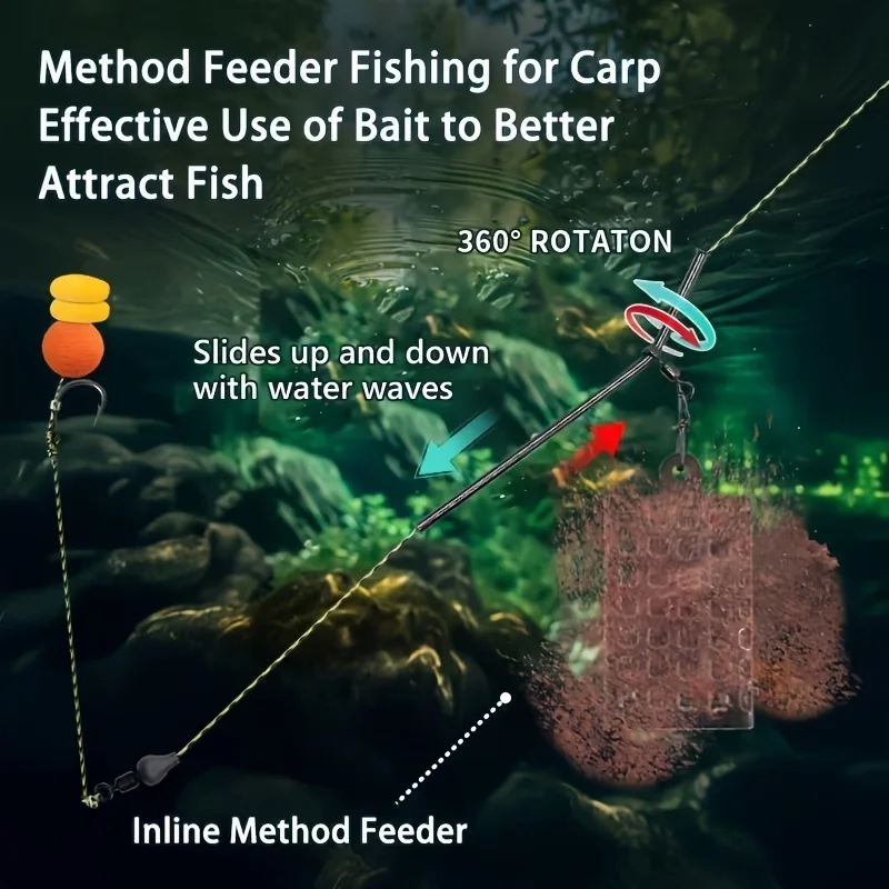 Aparejo para pesca de carpa con cesta de alimentación anti-enredos - imagen 2