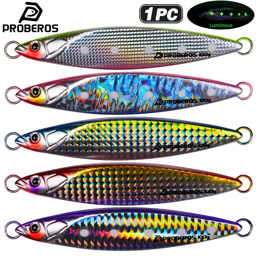 Jigging Proberos jig metálico UV con sardina y lanzamiento largo - imagen 3