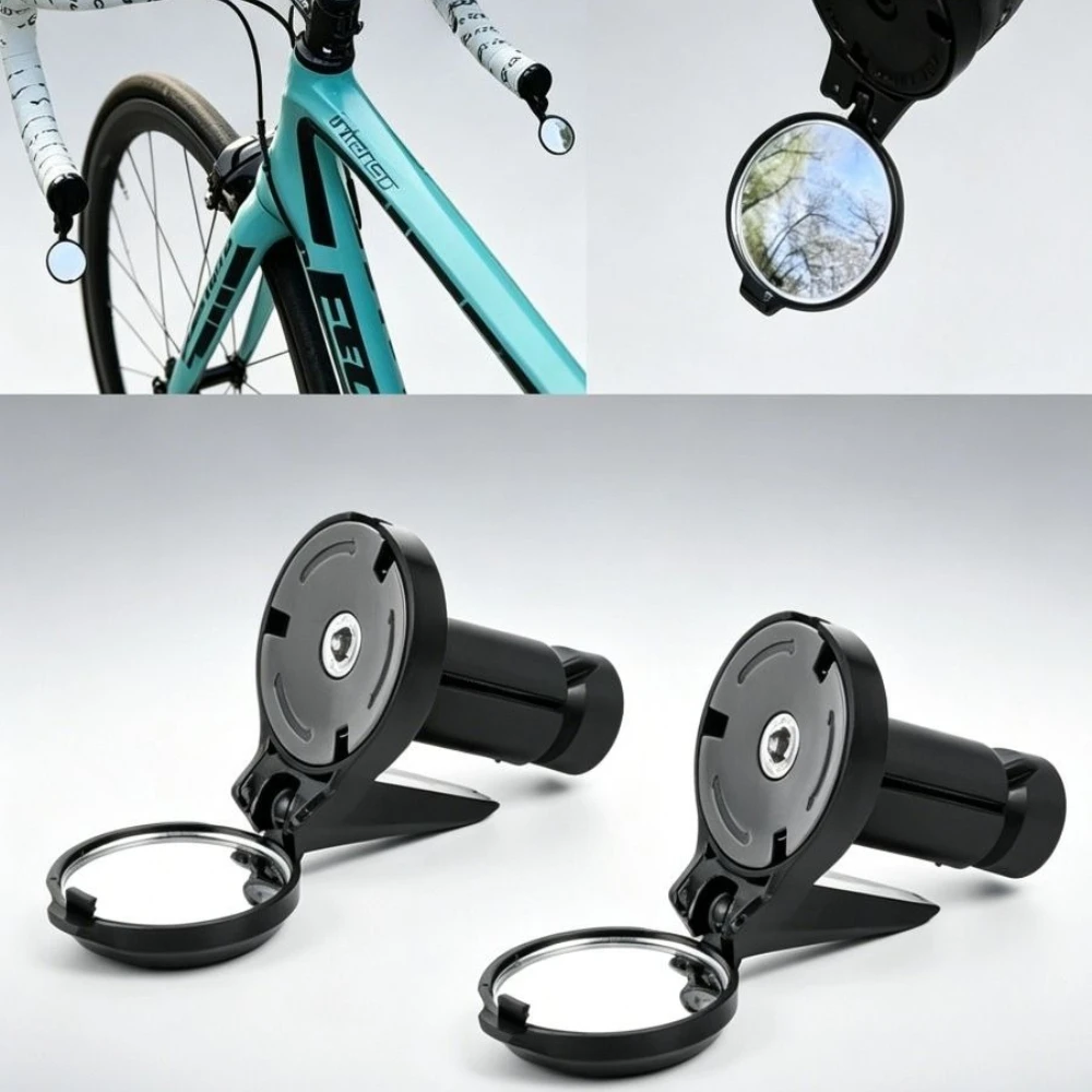 Espejo retrovisor bicicleta convexo para manillar, lente acrílica - imagen 2