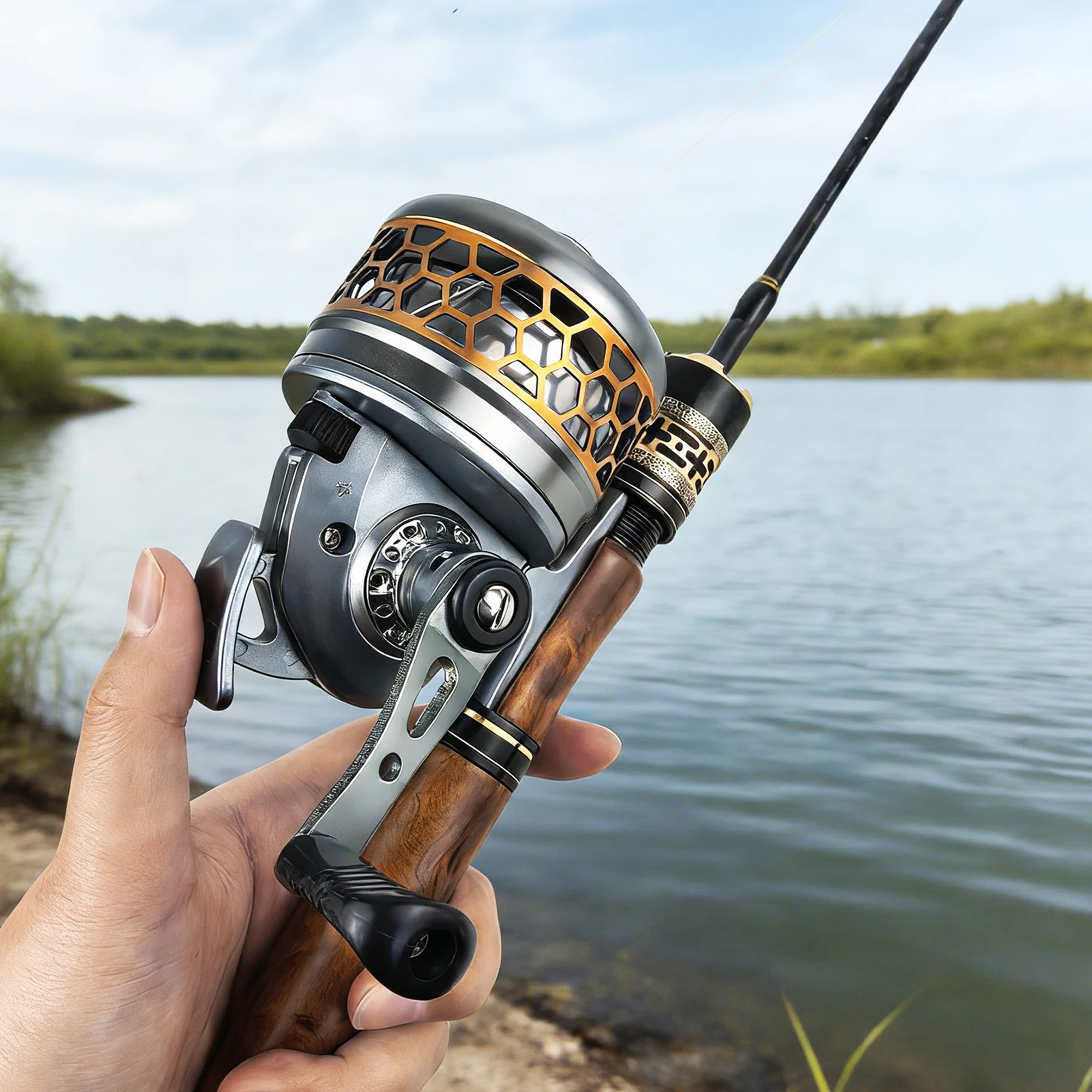 FREE FISHER Carrete giratorio con bobina metálica para lance - imagen 5