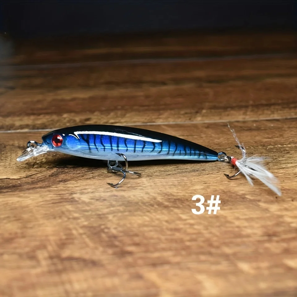 Wobbler Minnow biónico para lucio con anzuelo de plumas - imagen 2