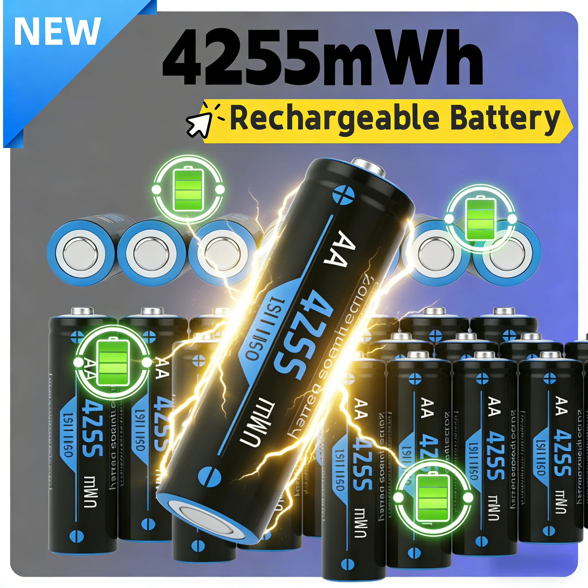 Batería recargable AA de litio USB Tipo-C con caja y cable - imagen 4