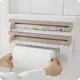 Soporte adhesivo pared para papel cocina y organizador multifunción - imagen 5