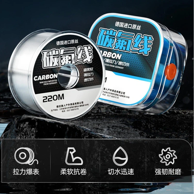 Línea de fluorocarbono azul lago