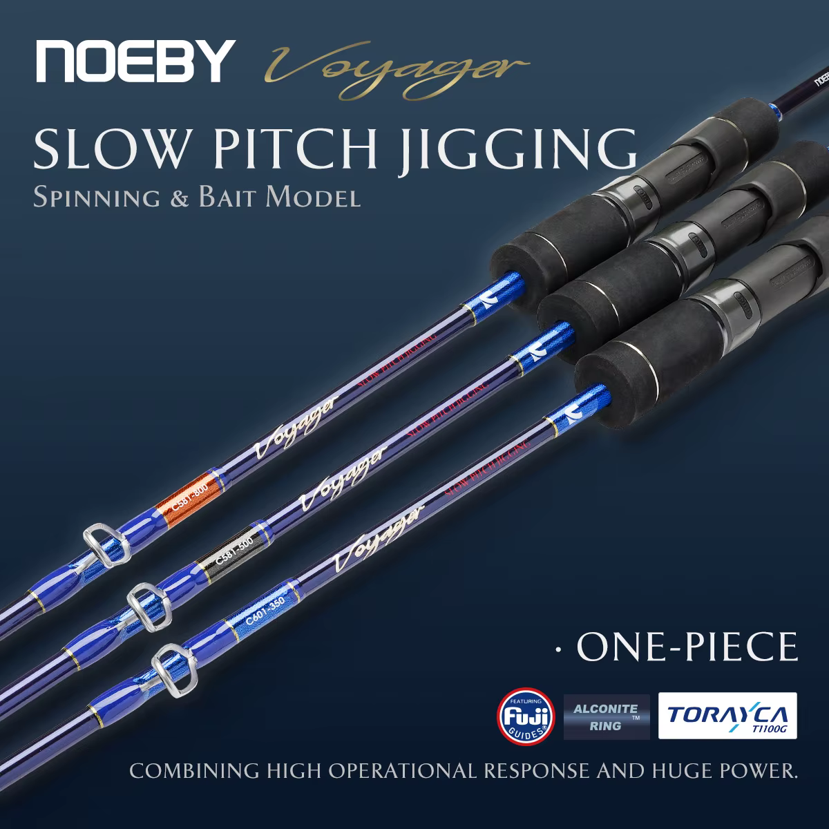 NOEBY VOYAGER caña de pescar paso lento Fuji Jigging - imagen 3