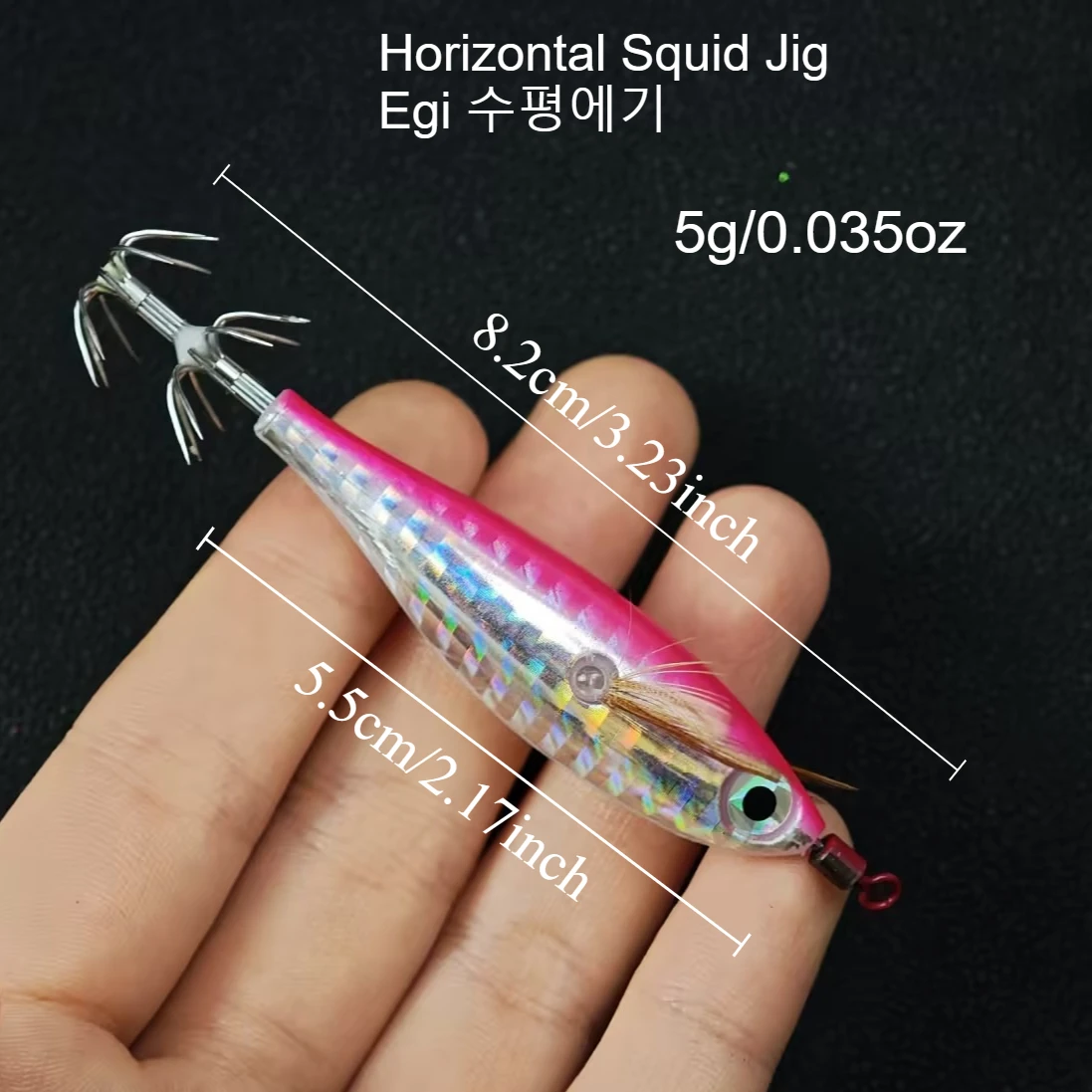 Señuelos Egi para calamar holográficos UV con anzuelos y cebo - imagen 4