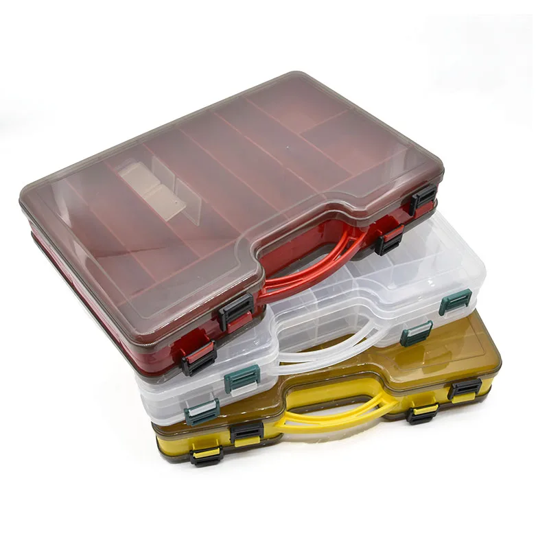 Caja de aparejos de pesca de doble cara - vista lateral