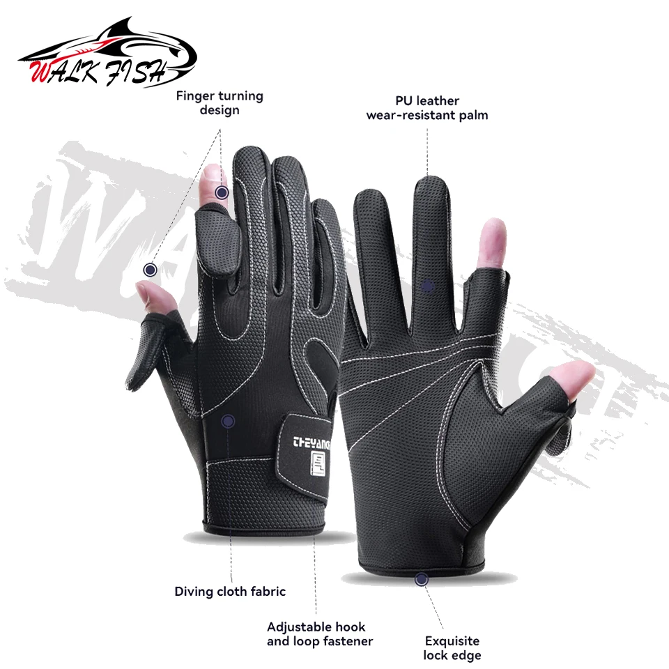 Walk Fish guantes de pesca antiviento, antideslizantes y táctiles - imagen 5