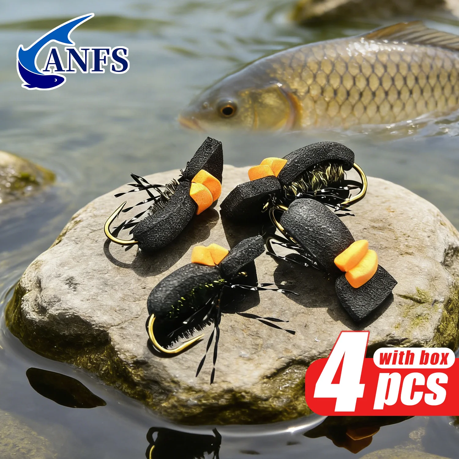 ANFS Foam Beetle – Mosca terrestre tipo beetle para trucha