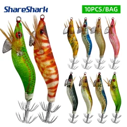 ShareShark señuelo luminoso madera para calamar con forma de camarón