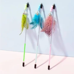 Juguete interactivo con plumas para gatos – palo retráctil