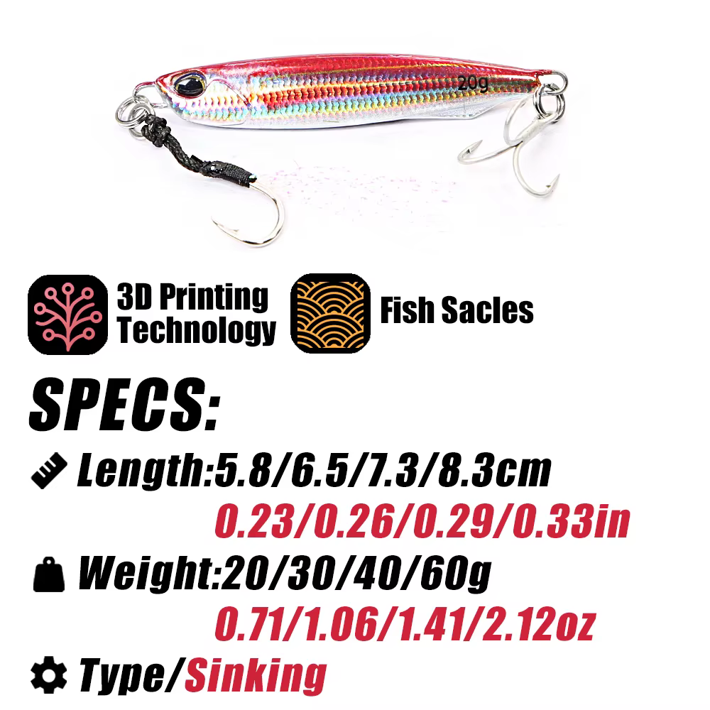 Jigs metálicos B&U – Señuelos de pesca en mar para lubina y atún - imagen 4