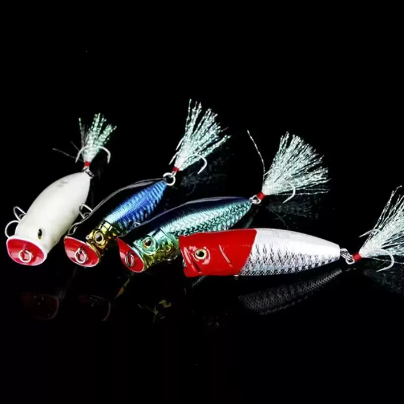 Popper sankehead de 70 mm para achigán – Flotante con triple anzuelo - imagen 5