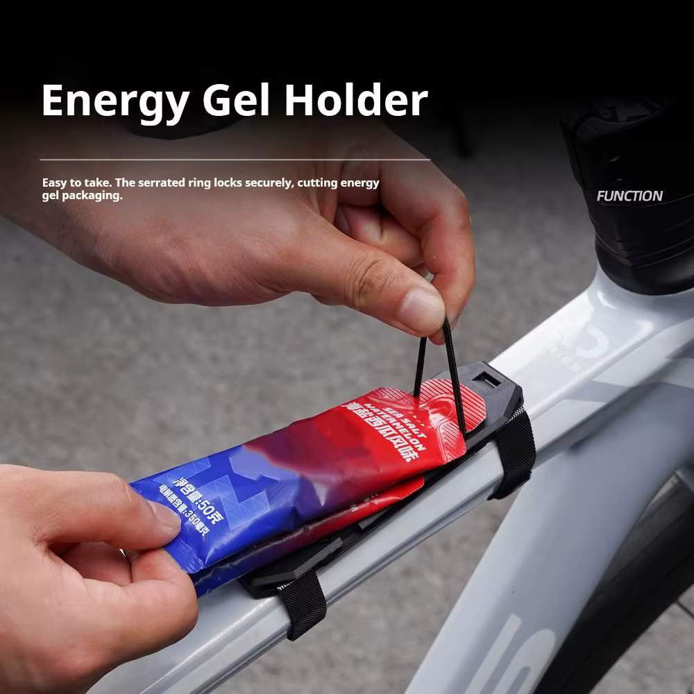 Soporte Portátil para Geles Energéticos en Bicicleta – Negro Elástico Ligero - imagen 5