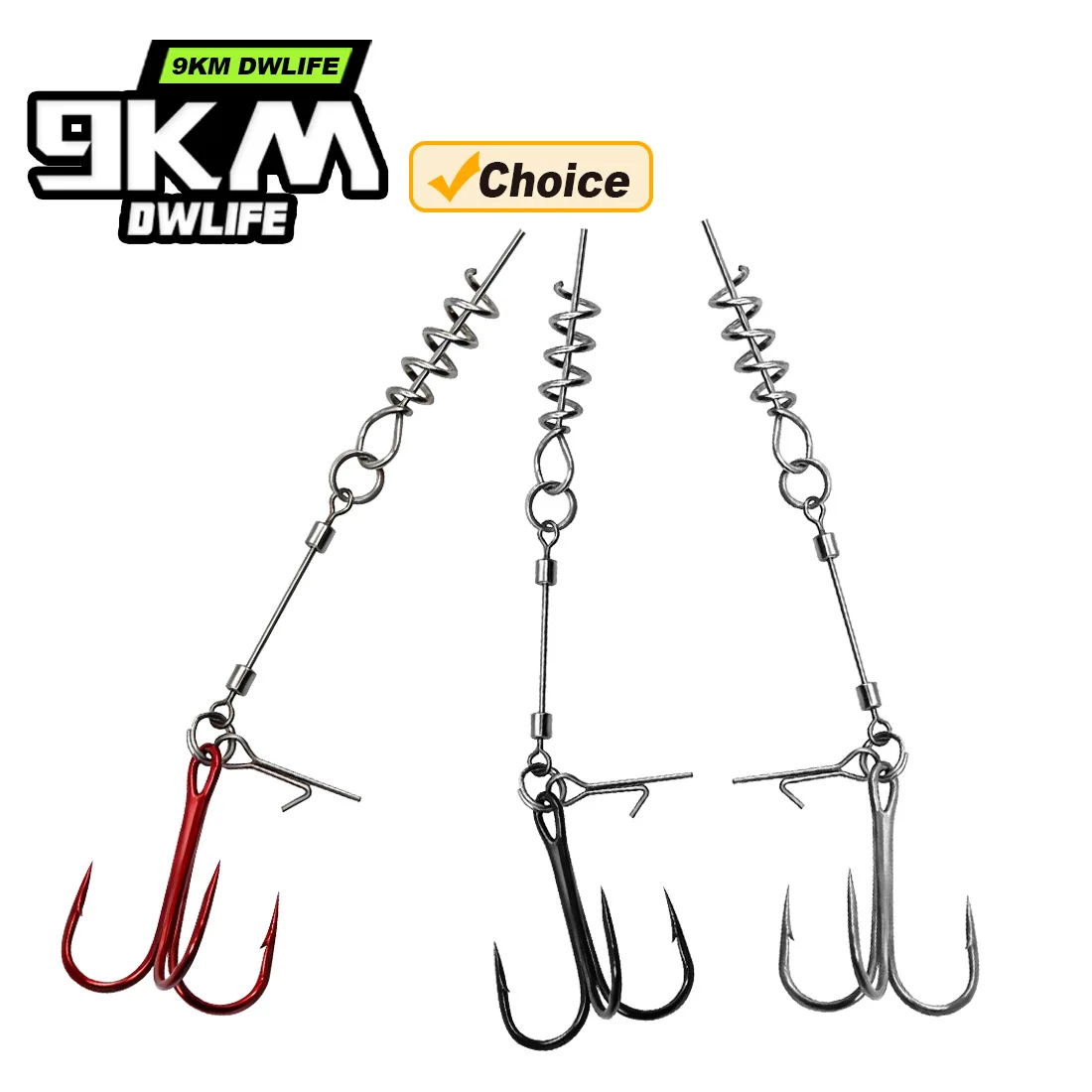Set de plataforma de larguero pesca 9KM con anzuelo triple