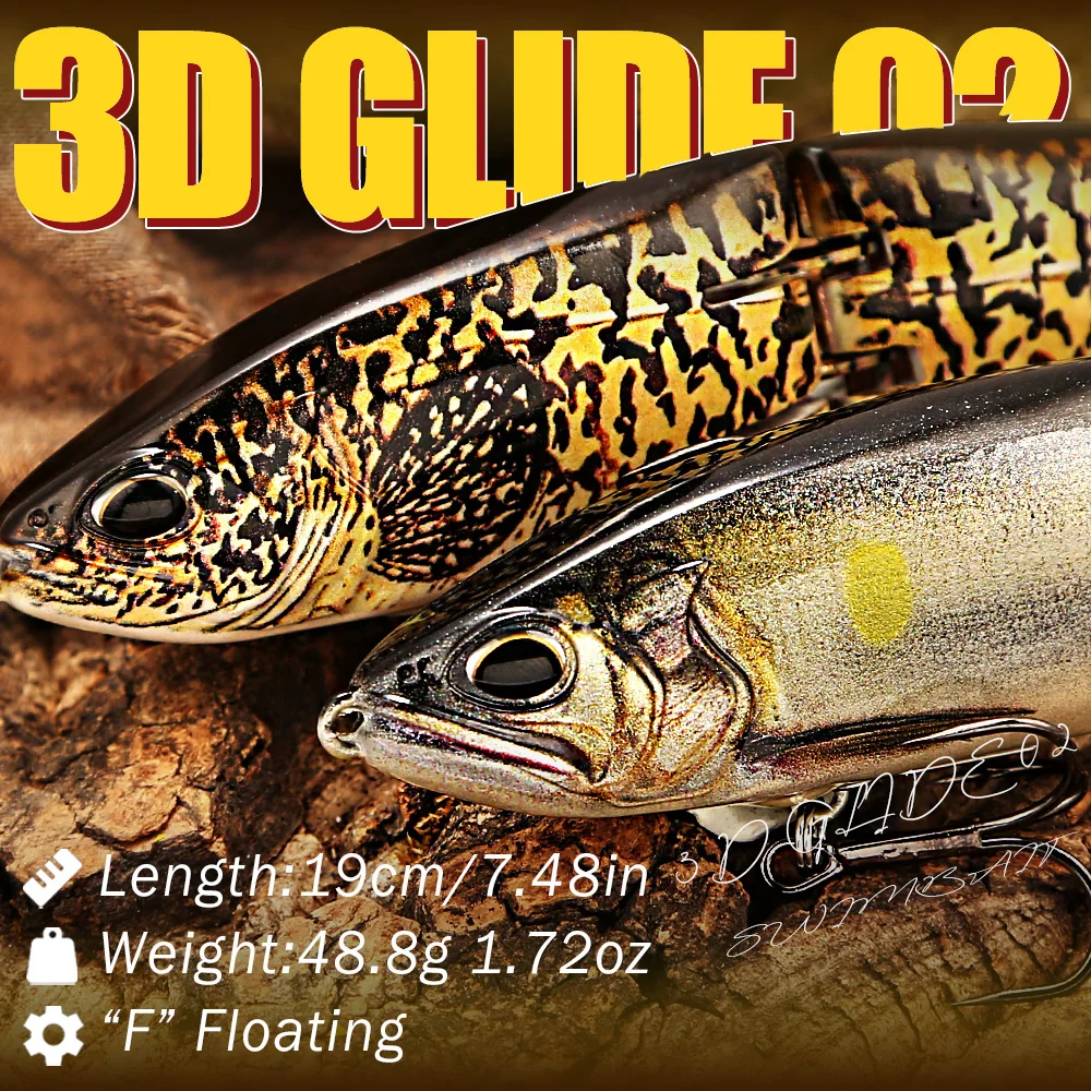 B&U Glide Swimbait flotante para lucio, lubina y bagre - imagen 3