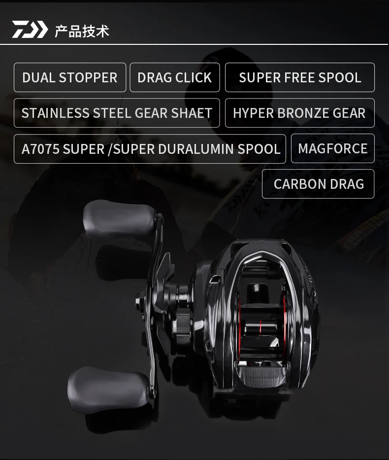 Detalle del sistema de rodamientos y arrastre del DAIWA PT300