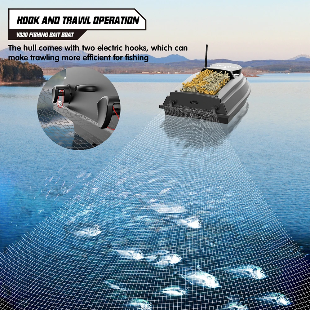 LOKEEVAN V030 Barco Cebador con GPS y Sonda para Carpas - imagen 4