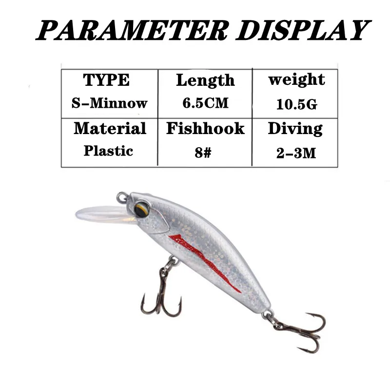 Señuelo Wobbler Minnow hundimiento para lubina con ojos 3D - imagen 2