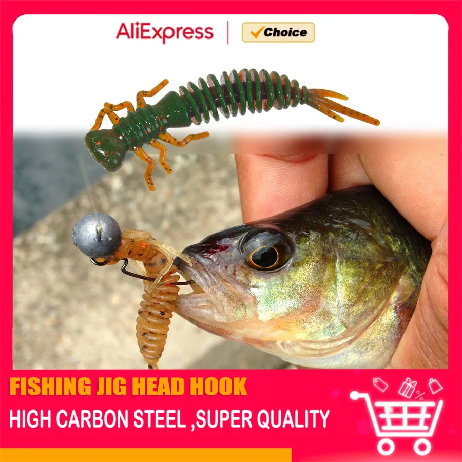 Mrlurion Jig Head con púas para vinilo y larva, lubina - imagen 3