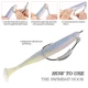 Anzuelos Swimbait con peso y retén moldeado tipo crank para lombriz - imagen 2