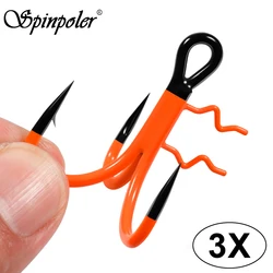 Anzuelo triple Spinpoler Antler 3X pesado UV naranja para swimbait