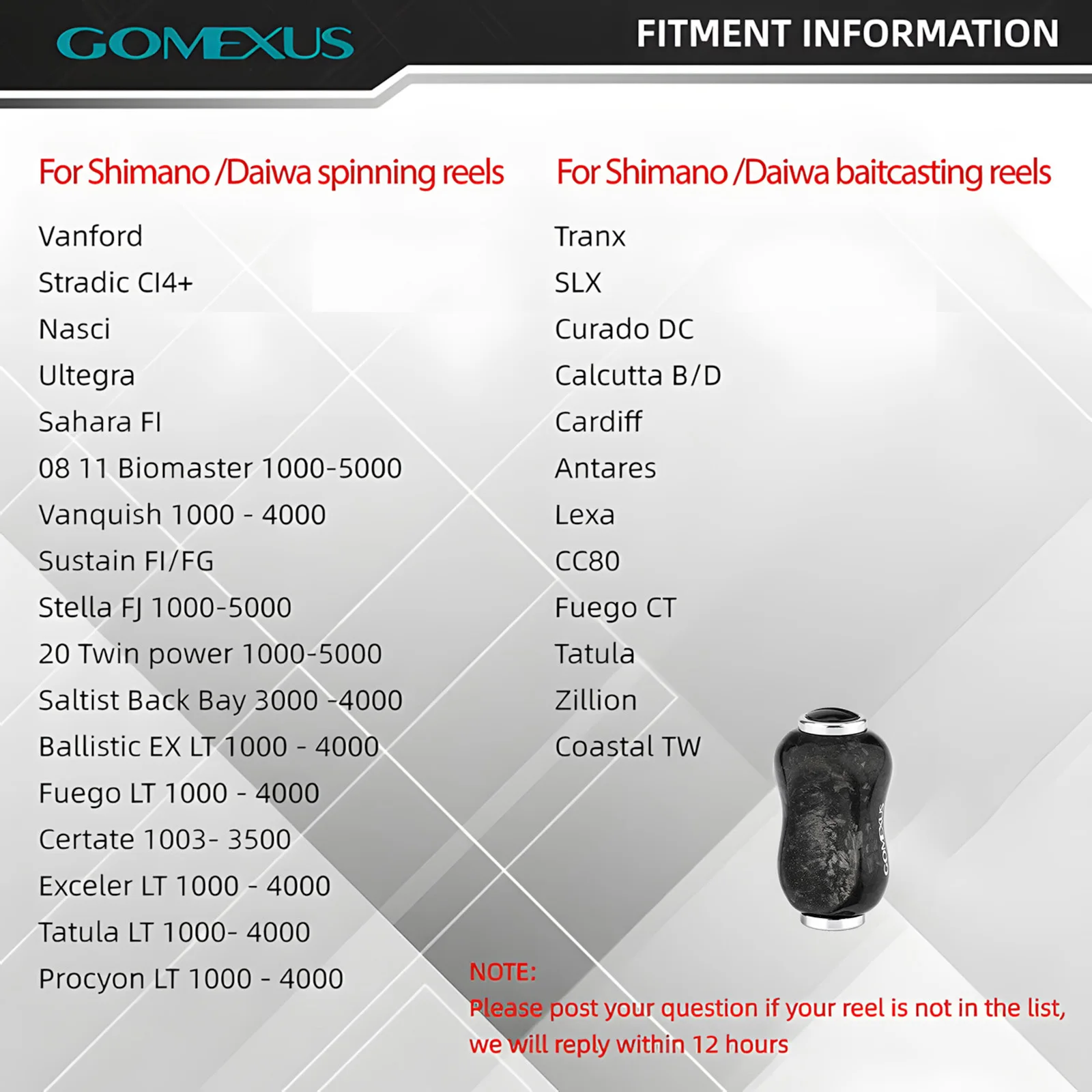 Manilla carbono Gomexus F22 22mm para Shimano Curado y Daiwa Luvias LT - imagen 5