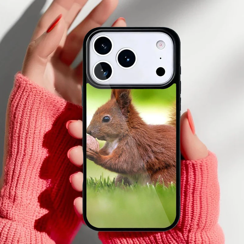 Funda con ilustración de ardilla en tono claro