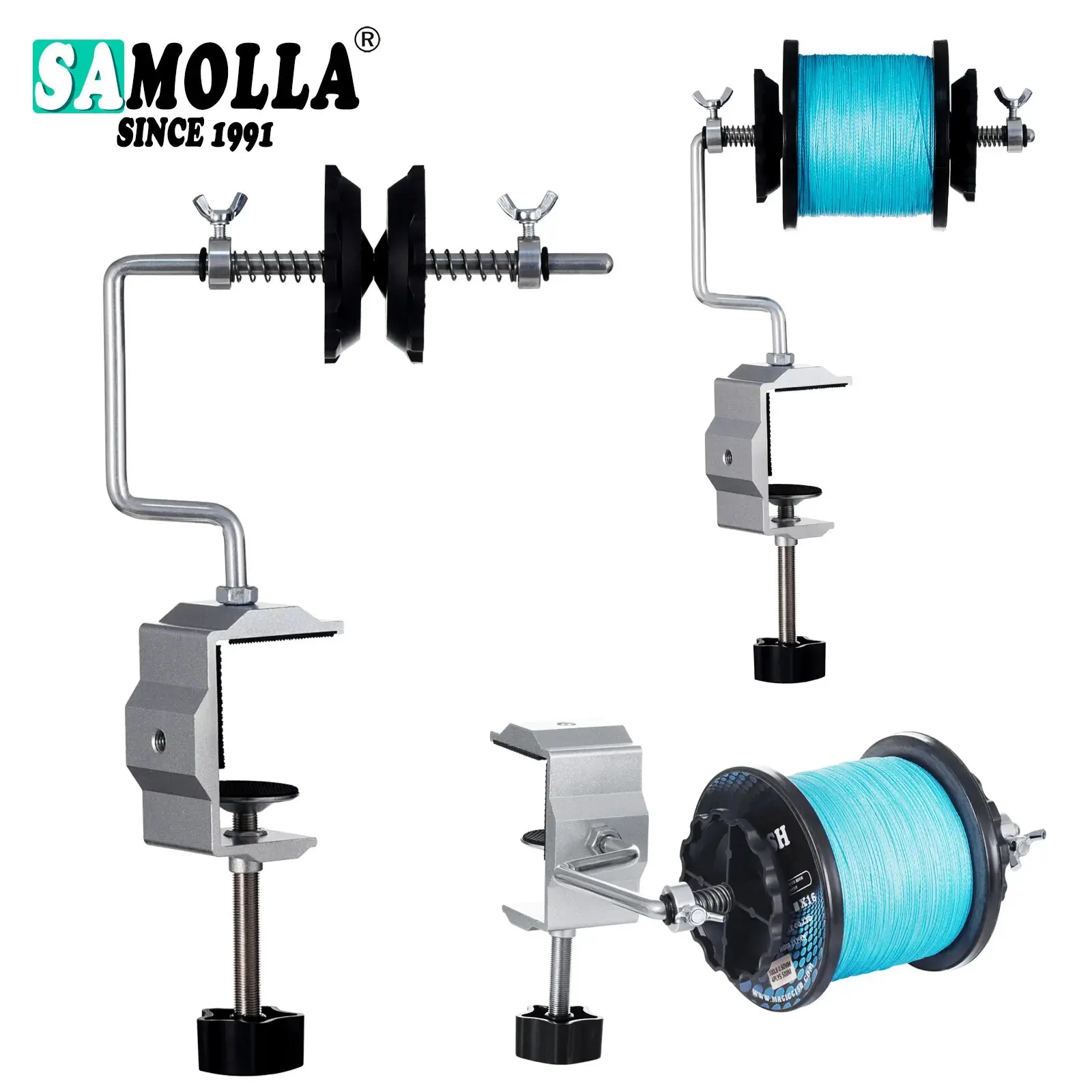 Carrete Baitcasting Portátil con Enrollador para Agua Salada