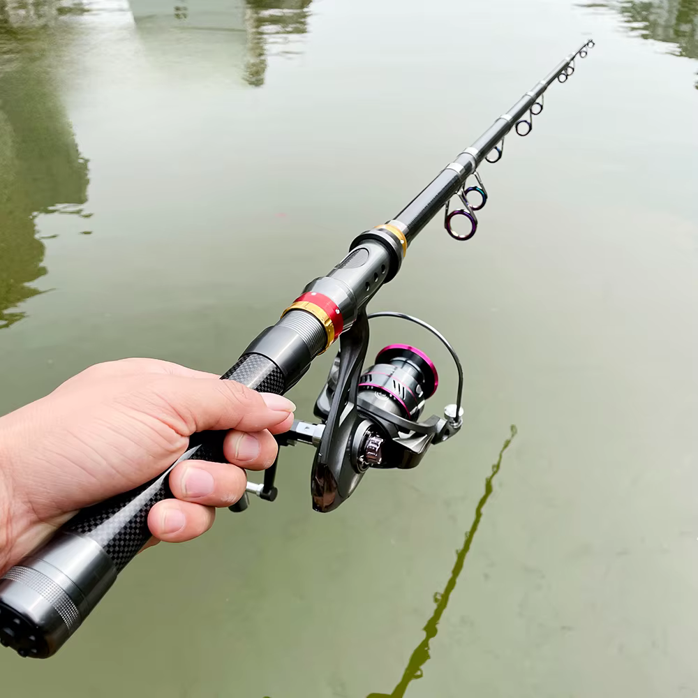 Caña telescópica de carbono para pesca 1,8–3,6 m – combo marino - imagen 5