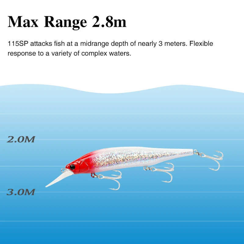 TSURINOYA NYX SinKing 115S Minnow – Jerkbait para agua salada - imagen 3