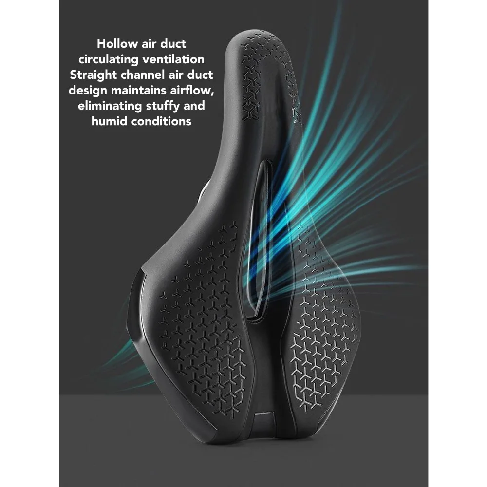 Asiento de bicicleta cómodo duradero de cuero PU hueco antideslizante - imagen 2