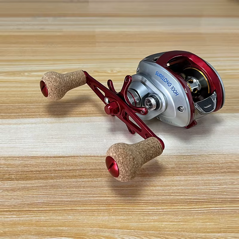 Perilla de carrete Kawa de goma y madera suave DIY con rodamientos