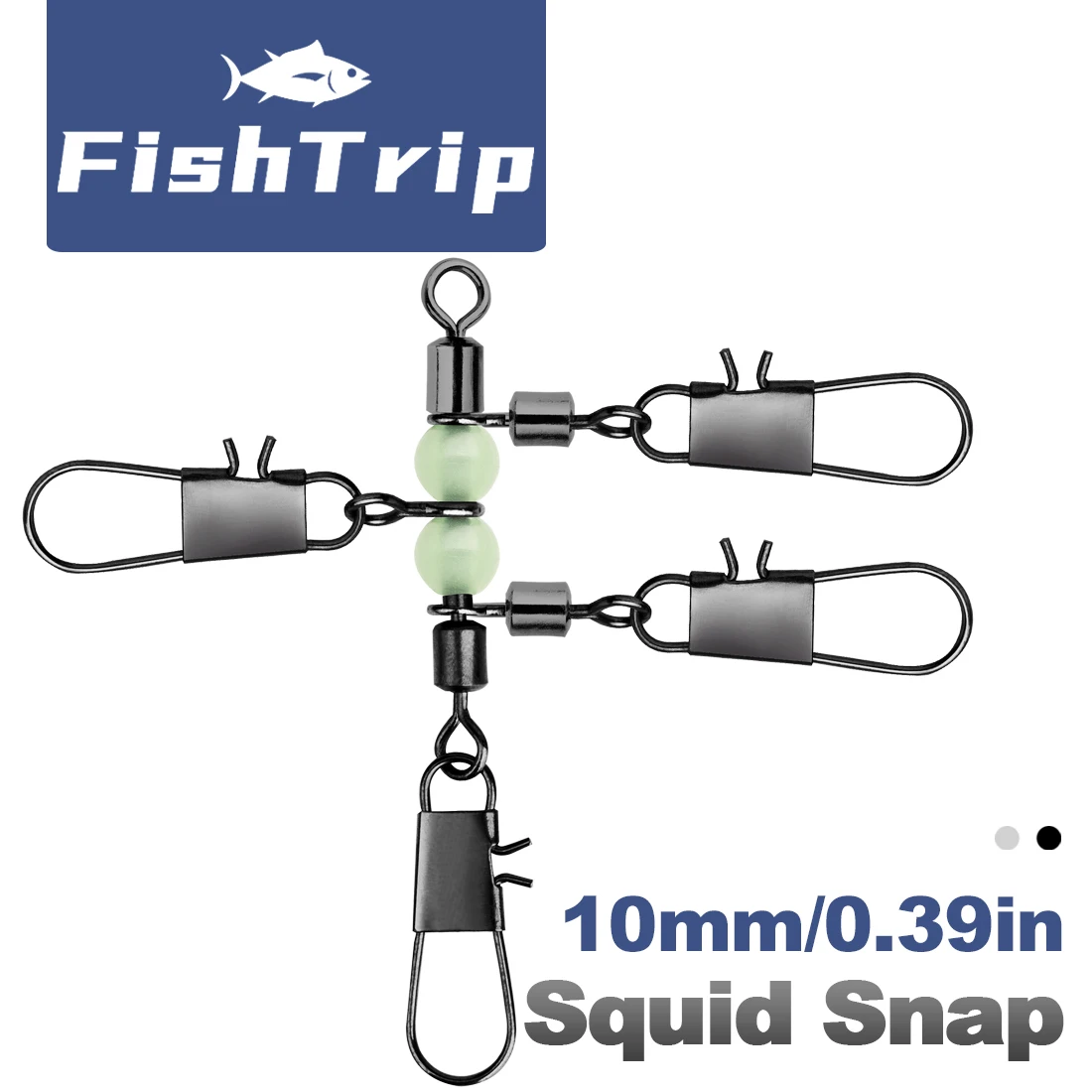Conectores en T FishTrip Professional 3 vías con cuentas luminosas - imagen 2