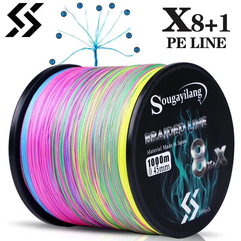 Sougayilang Línea PE 9 hebras multifilamento para carpa
