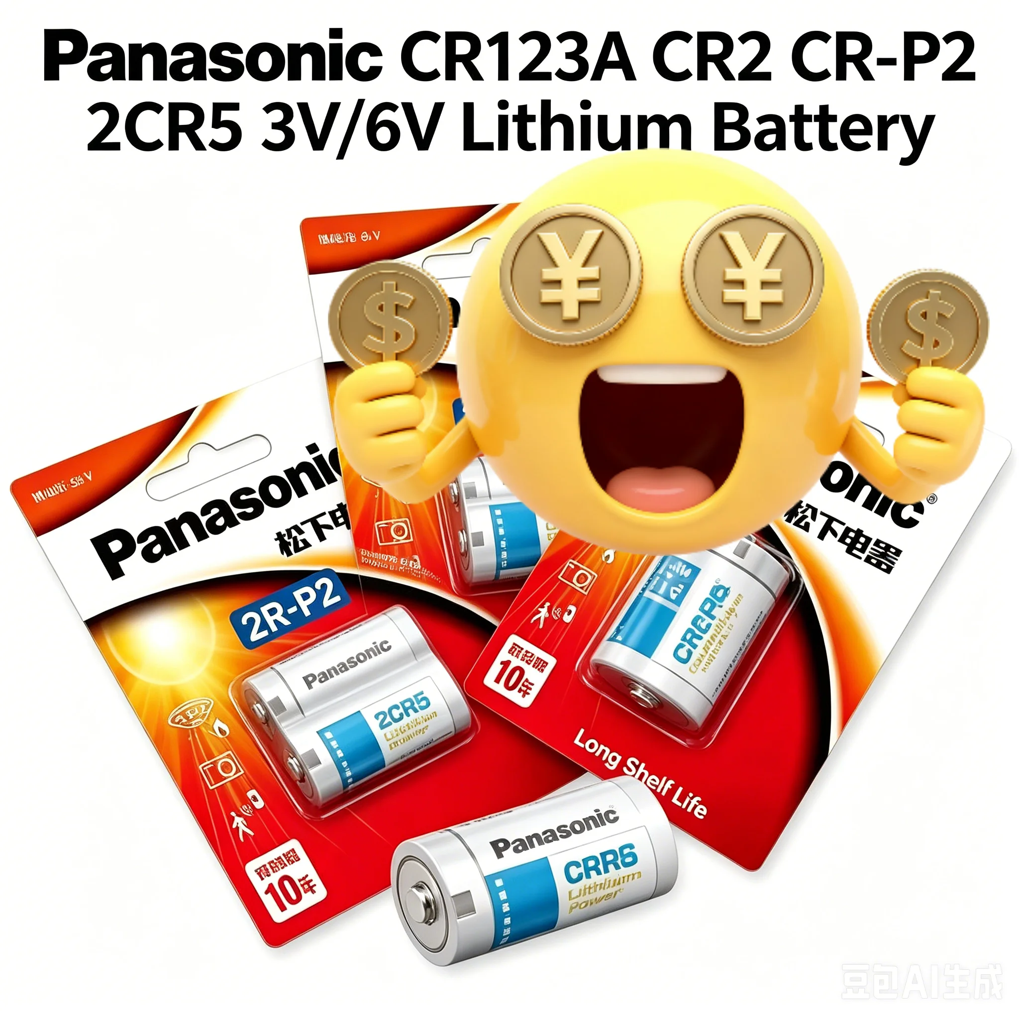 Panasonic batería de litio CR123A/CR2 para linterna LED y cámara - imagen 3