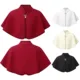 Vestido infantil elegante con chal, lazo y capa con broche