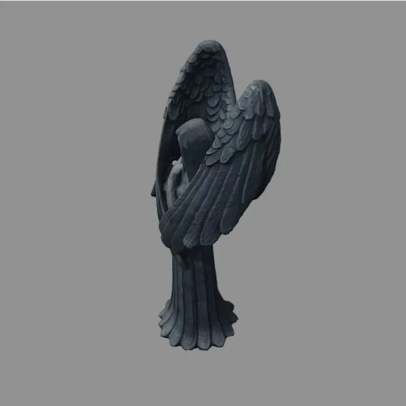 Escultura de resina Cthulhu sin rostro – Ángel caído estilo oscuro para hogar - imagen 4