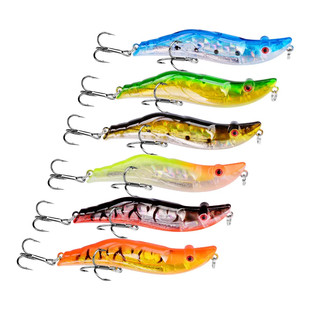 Minnow VIB de ABS y pencil hundible con camarones artificiales - imagen 5